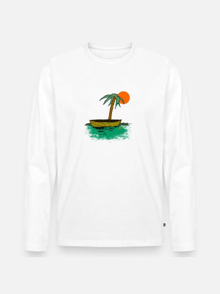 Emilie and Sonia - Men's Premium Organic Long Sleeve Shirt - white