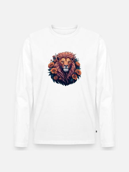 Leo - Generative AI - Men's Premium Organic Long Sleeve Shirt - white