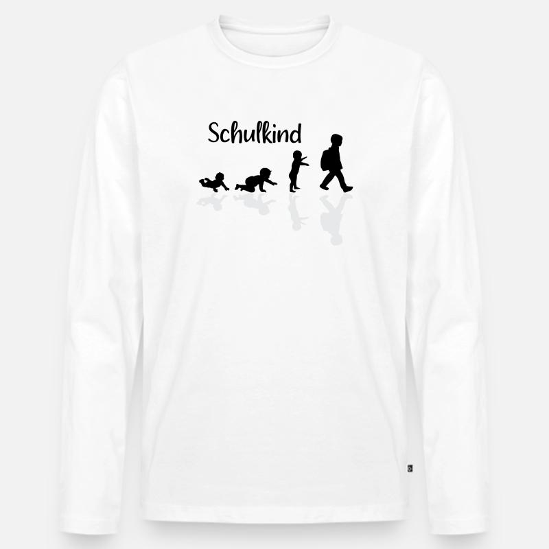 Schulkind Evolution Erstklässler Schule - Männer Premium Bio Langarmshirt - Weiß
