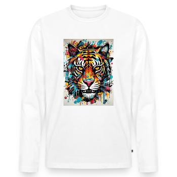 [] Peur féroce : Dents de lion - T-shirt manches longues Premium bio Homme - blanc - Devant - Nico (187cm)