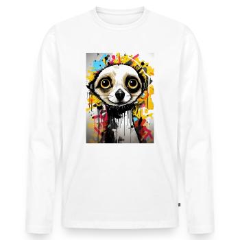 [] Suricate Aventure Colorée - T-shirt manches longues Premium bio Homme - blanc - Devant - Nico (187cm)