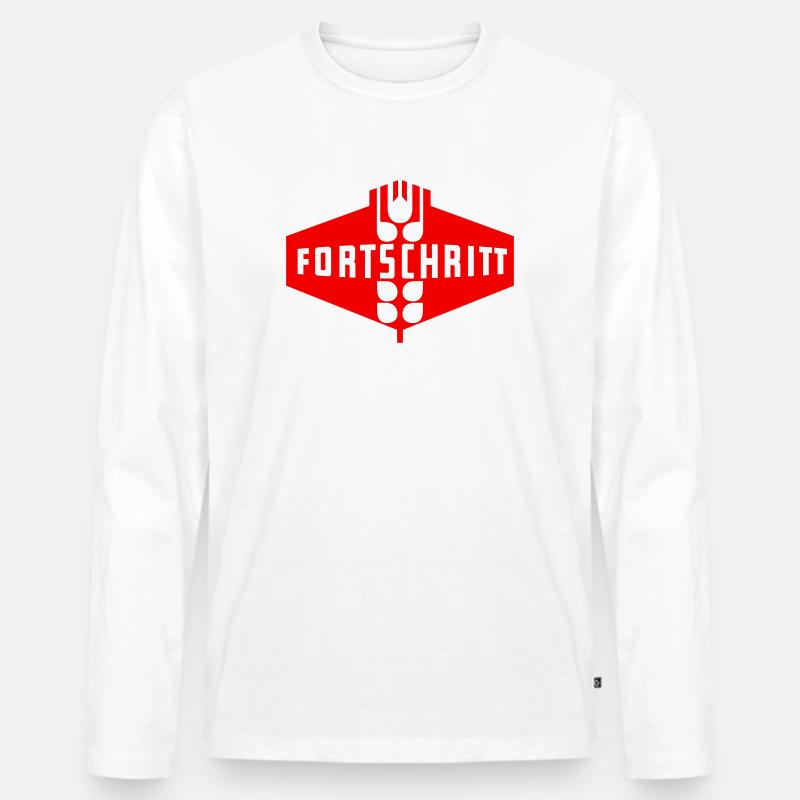Fortschritt DDR (einfarbig) - Männer Premium Bio Langarmshirt - Weiß