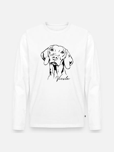 VIZSLA Portrait Wilsigns Jagdhund Jagdhund - Men's Premium Organic Long Sleeve Shirt - white