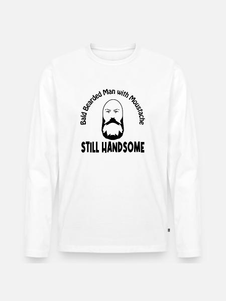 bald man - Men's Premium Organic Long Sleeve Shirt - white