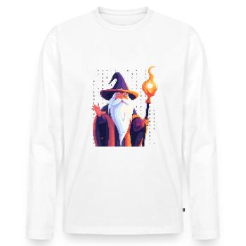 CODING WIZARD Coder Programmer Developer Humor - Men's Premium Organic Long Sleeve Shirt - white - Front - Nico (187cm)