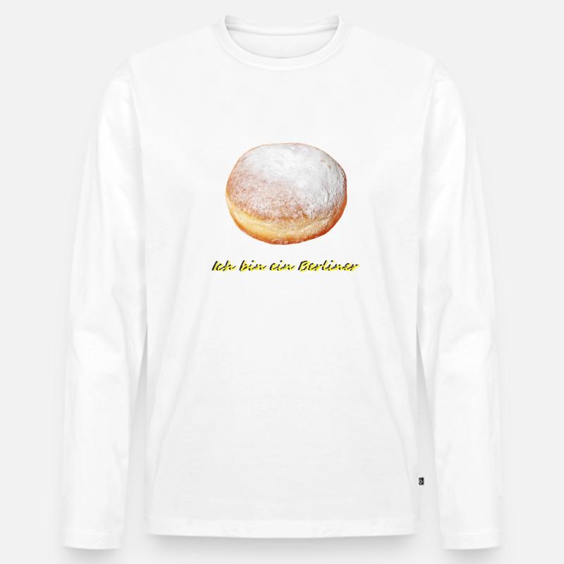 Berliner - Männer Premium Bio Langarmshirt - Weiß