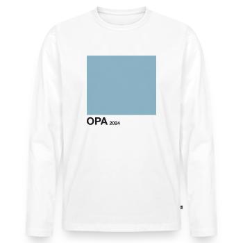 Opa 2024 blau - Männer Premium Bio Langarmshirt - Weiß - Vorne - Nico (187cm)
