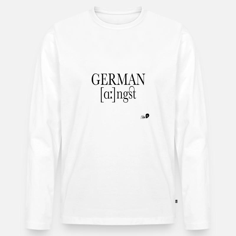 GERMAN ANGST - Männer Premium Bio Langarmshirt - Weiß