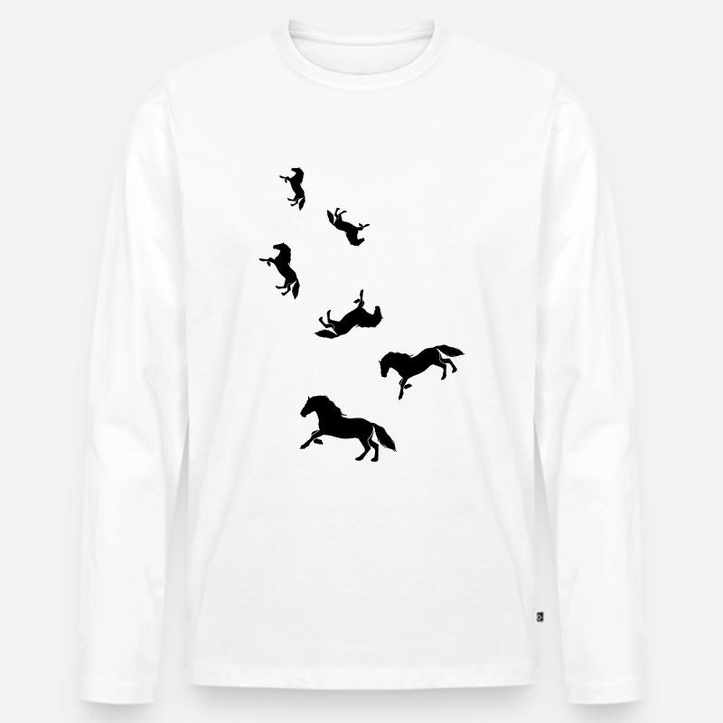 Pferd Horse icon - Männer Premium Bio Langarmshirt - Weiß