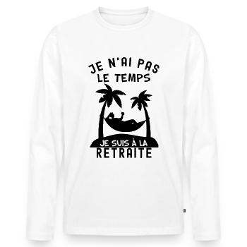 Retraite cool pour papa, idée cadeau retraité - T-shirt manches longues Premium bio Homme - blanc - Devant - Nico (187cm)