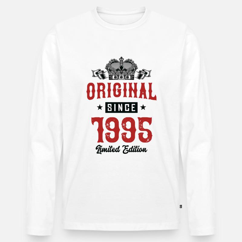 1995 limited edition - Männer Premium Bio Langarmshirt - Weiß