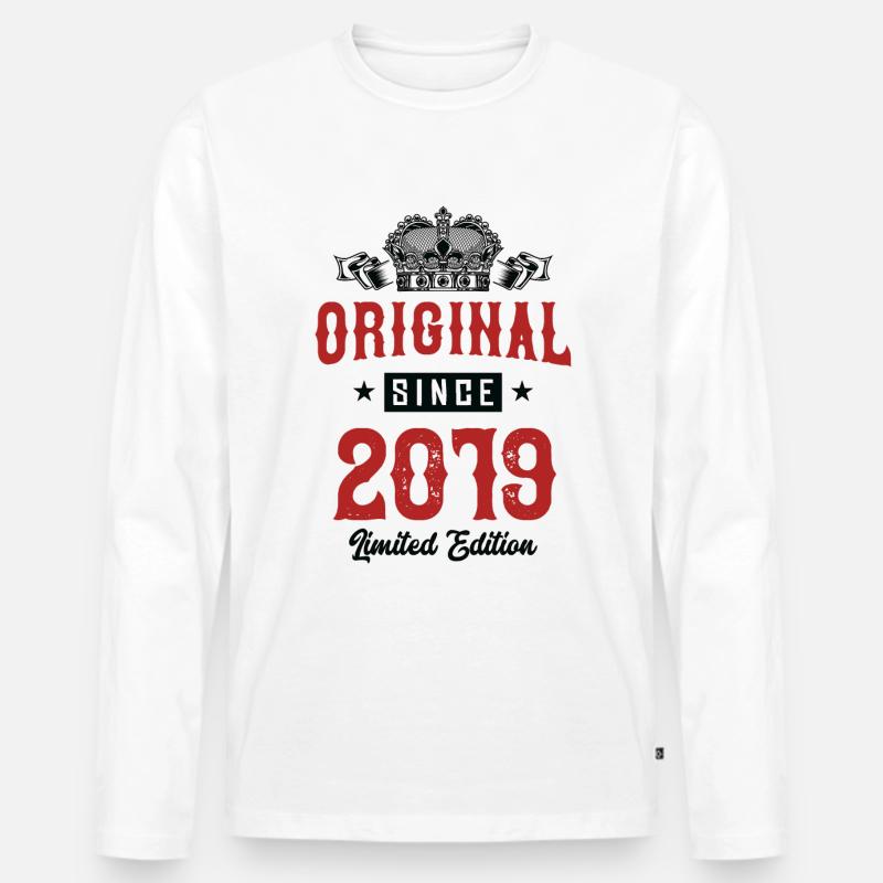 2019 limited edition - Männer Premium Bio Langarmshirt - Weiß