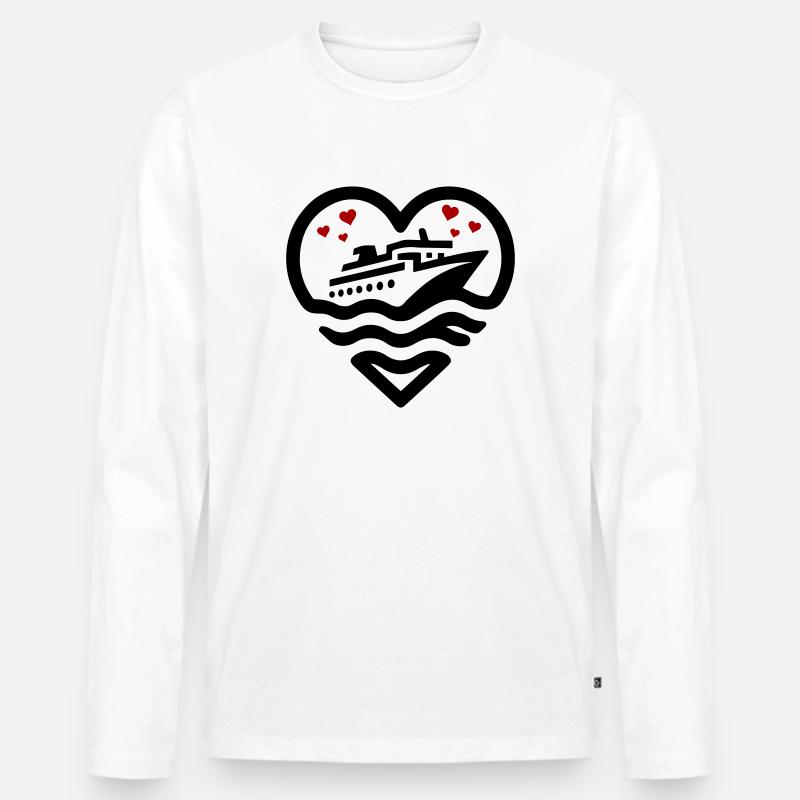 Kreuzfahrt Love - Männer Premium Bio Langarmshirt - Weiß