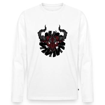 Taureau aux cornes - T-shirt manches longues Premium bio Homme - blanc - Devant - Nico (187cm)