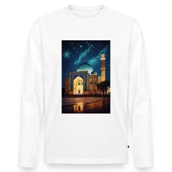 Usbekistan Moschee - Männer Premium Bio Langarmshirt - Weiß - Vorne - Nico (187cm)