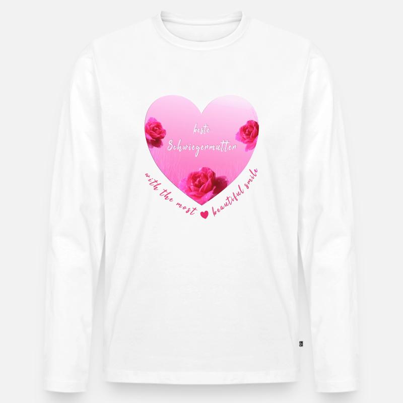 beste Schwiegermutter - Männer Premium Bio Langarmshirt - Weiß
