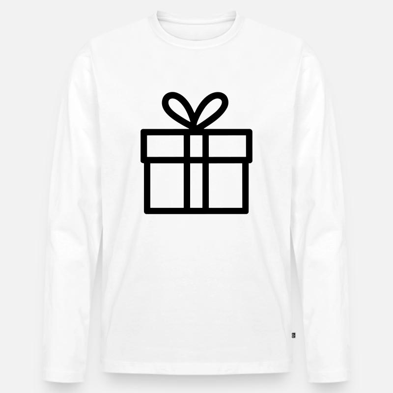Kleine Geschenkbox - Männer Premium Bio Langarmshirt - Weiß