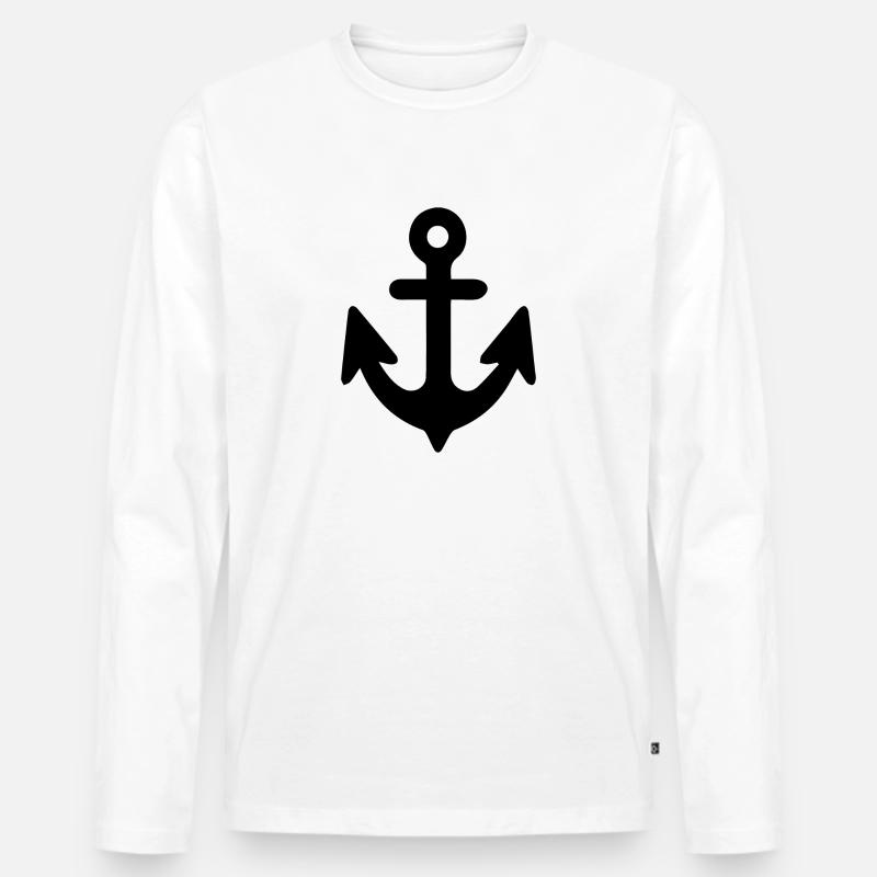 Anker - Männer Premium Bio Langarmshirt - Weiß