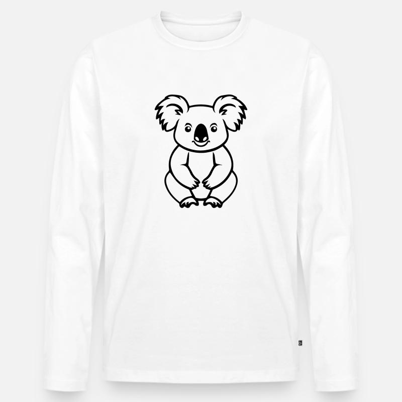 Koala - Männer Premium Bio Langarmshirt - Weiß