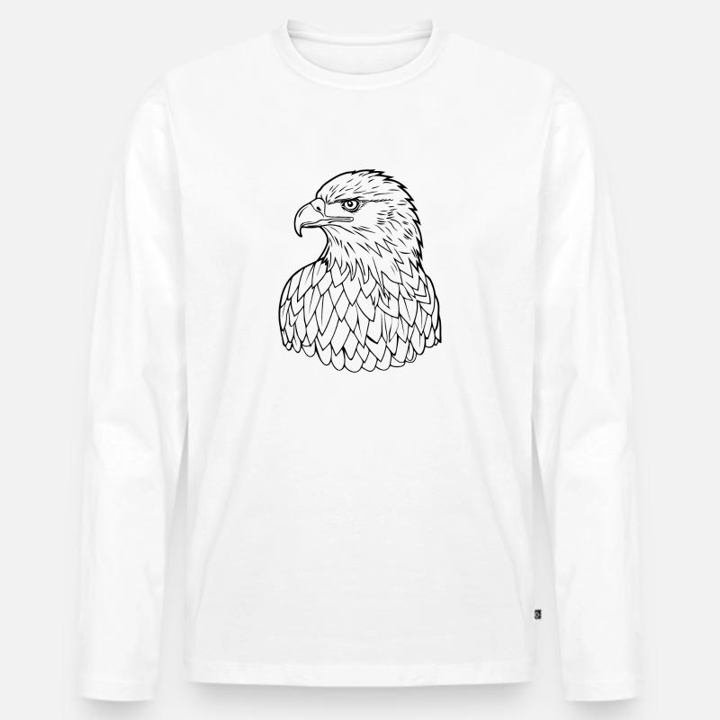 Adler Adlerkopf - Männer Premium Bio Langarmshirt - Weiß