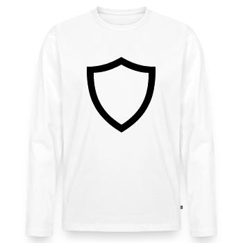 shield - Men's Premium Organic Long Sleeve Shirt - white - Front - Nico (187cm)