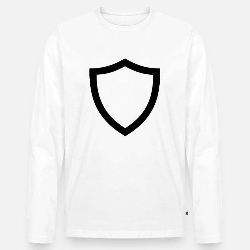 Schild - Männer Premium Bio Langarmshirt - Weiß