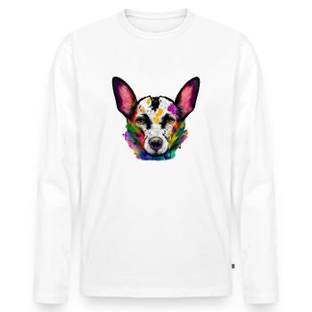 Australian Cattle Dog Design en couleur - T-shirt manches longues Premium bio Homme - blanc - Devant - Nico (187cm)