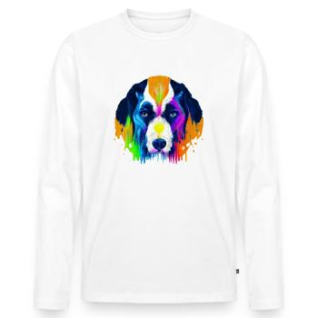 Berner Sennenhund Design in Farbe - Männer Premium Bio Langarmshirt - Weiß - Vorne - Nico (187cm)