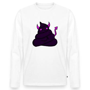 Devil-Heap-purple - Men's Premium Organic Long Sleeve Shirt - white - Front - Nico (187cm)