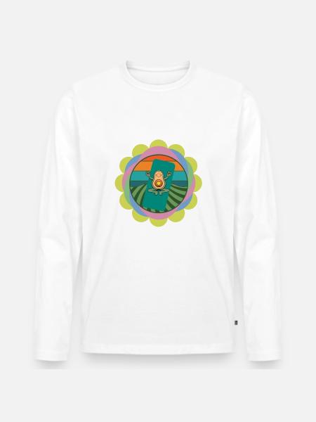 Avocado makes yoga - Men's Premium Organic Long Sleeve Shirt - white