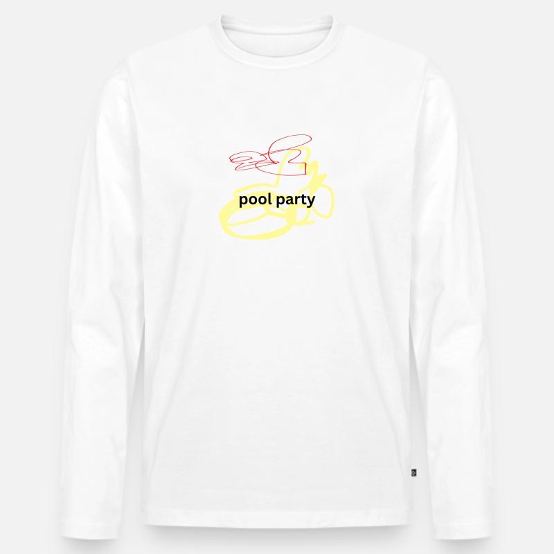 pool party - Männer Premium Bio Langarmshirt - Weiß