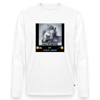 Aufgeben und aufwachen? Niemals - Silberfee - Männer Premium Bio Langarmshirt - Weiß - Vorne - Nico (187cm)