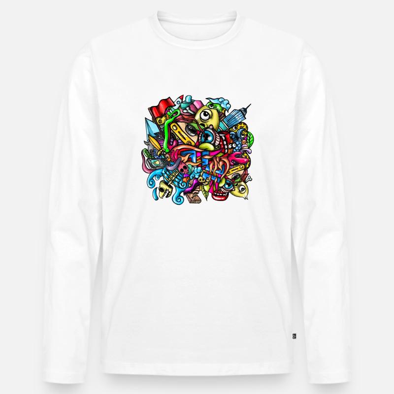 Gekritzel - Männer Premium Bio Langarmshirt - undefined