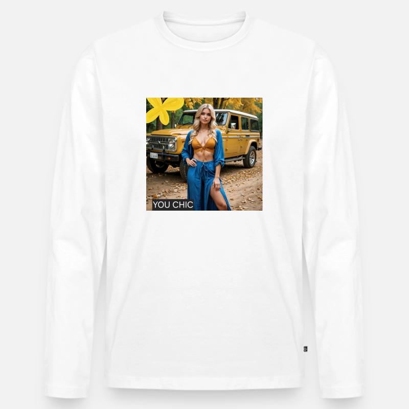 Sie sind autentic@. - Männer Premium Bio Langarmshirt - Weiß