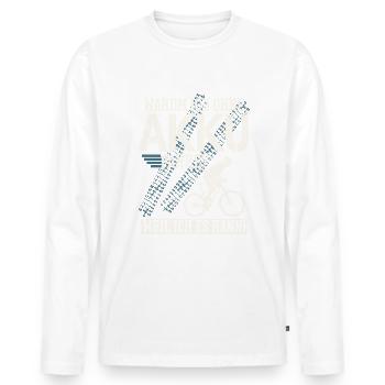 MTB Mountainbike Mountainbiker Spruch - Männer Premium Bio Langarmshirt - Weiß - Vorne - Nico (187cm)