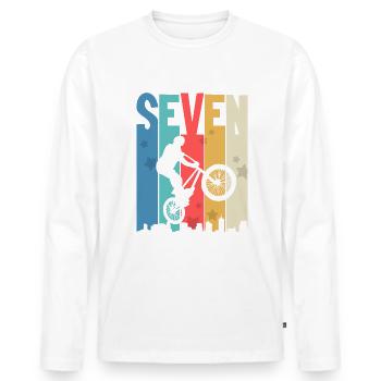 7 birthday 7 years Bmx children's birthday party - Men's Premium Organic Long Sleeve Shirt - white - Front - Nico (187cm)