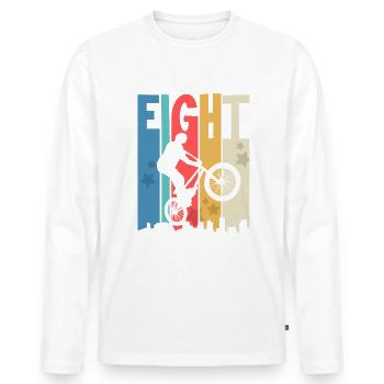 8 Geburtstag 8 Jahre Bmx Kinder Kindergeburtstag - Männer Premium Bio Langarmshirt - Weiß - Vorne - Nico (187cm)