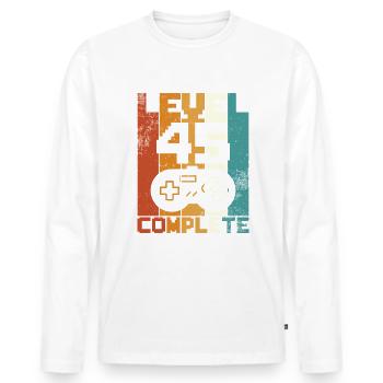 45 ans rétro 45 anniversaire drôle - T-shirt manches longues Premium bio Homme - blanc - Devant - Nico (187cm)