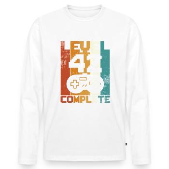 42 ans rétro 42 anniversaire drôle - T-shirt manches longues Premium bio Homme - blanc - Devant - Nico (187cm)
