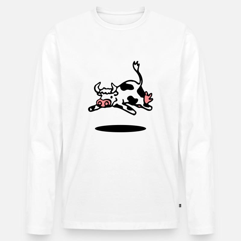 cow - Männer Premium Bio Langarmshirt - Weiß