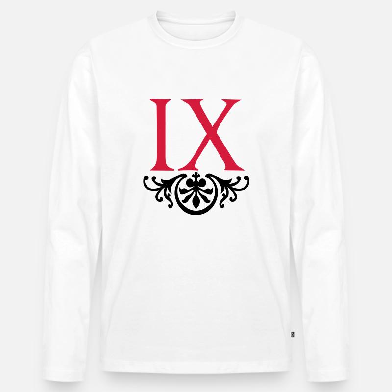IX - La Neuvieme - Männer Premium Bio Langarmshirt - Weiß