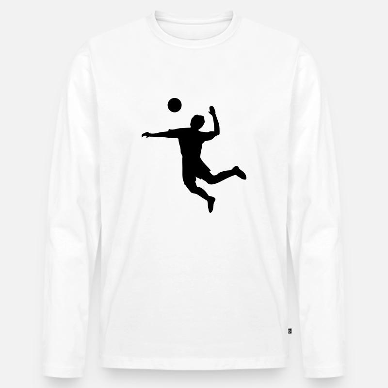 Volleyball - Männer Premium Bio Langarmshirt - Weiß