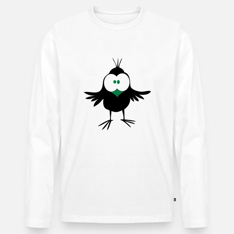 Spatz - Männer Premium Bio Langarmshirt - Weiß