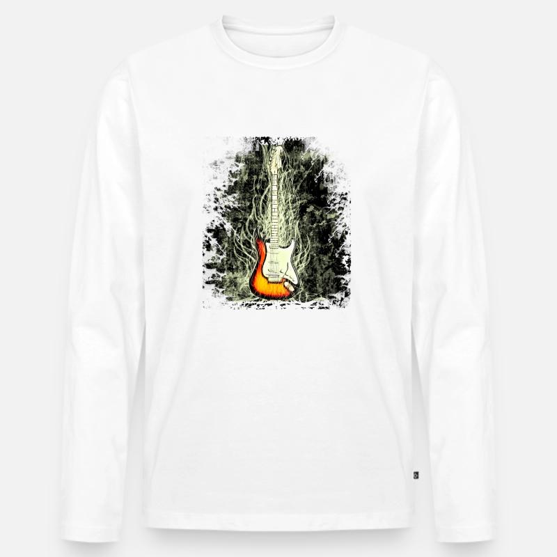 guitar - Männer Premium Bio Langarmshirt - Weiß