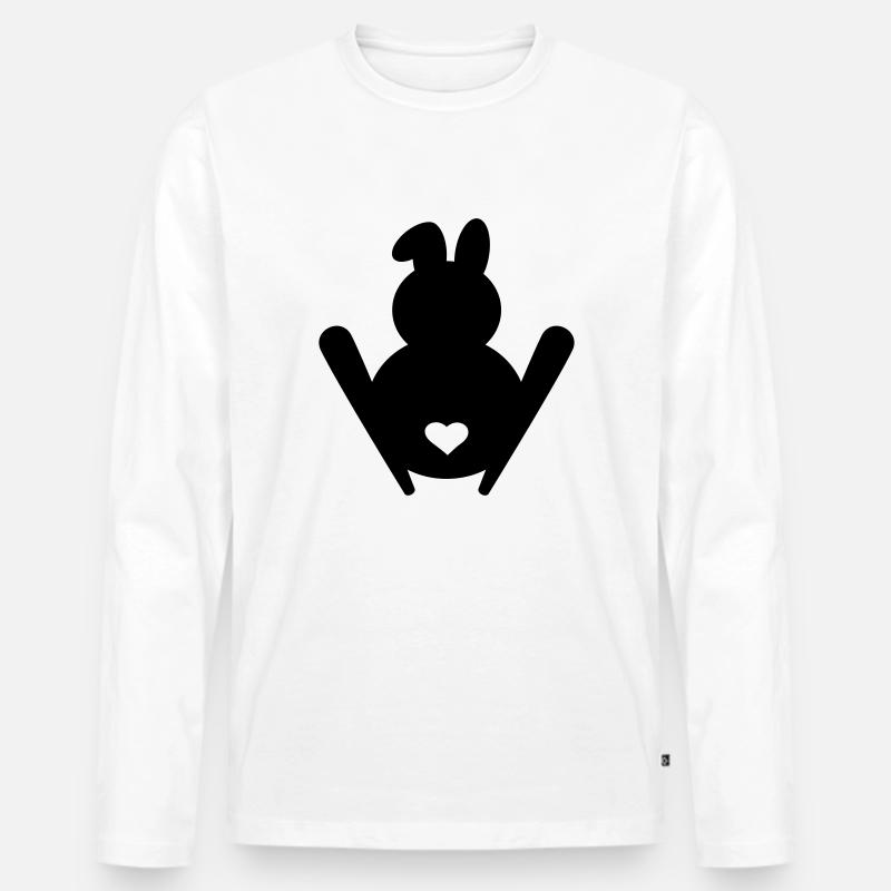 Skihase - Männer Premium Bio Langarmshirt - Weiß