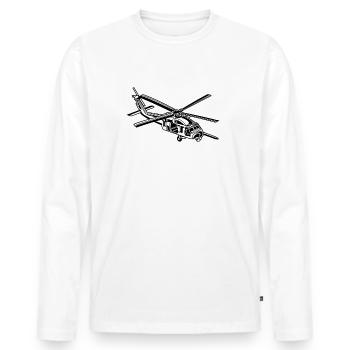 Helicopter / helicopter 01_black white - Men's Premium Organic Long Sleeve Shirt - white - Front - Nico (187cm)
