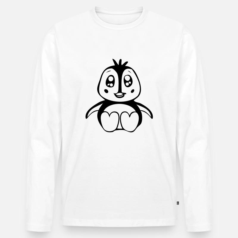 baby penguin - Männer Premium Bio Langarmshirt - Weiß
