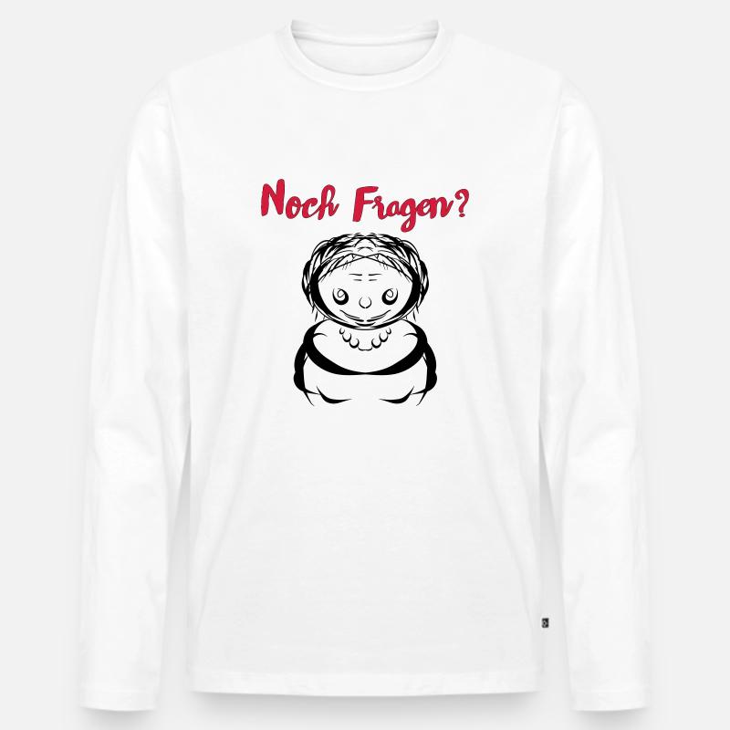 Noch Fragen? - Männer Premium Bio Langarmshirt - Weiß