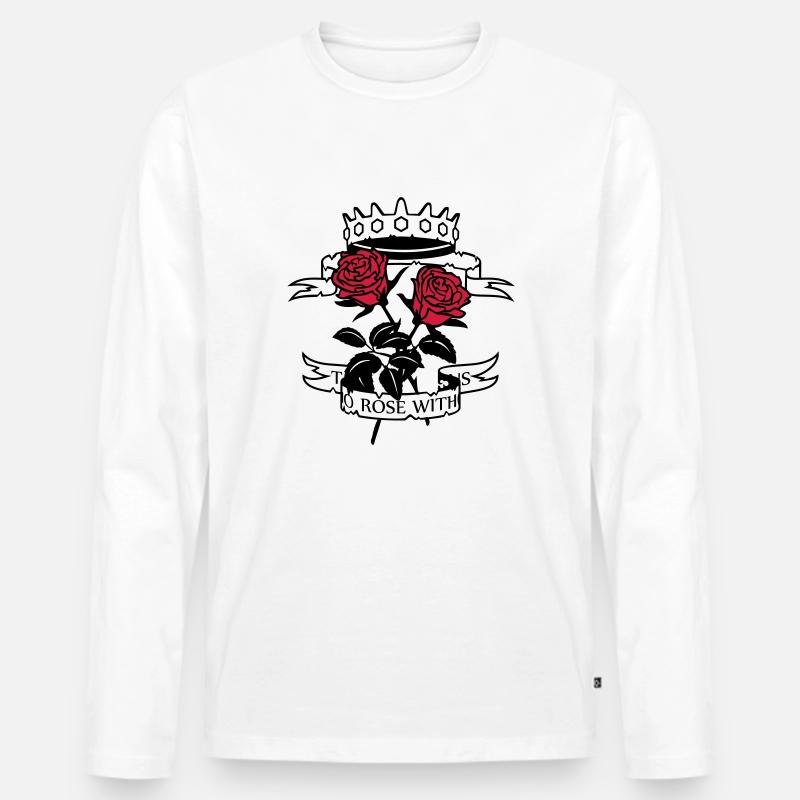 There is no rose.. - Männer Premium Bio Langarmshirt - Weiß