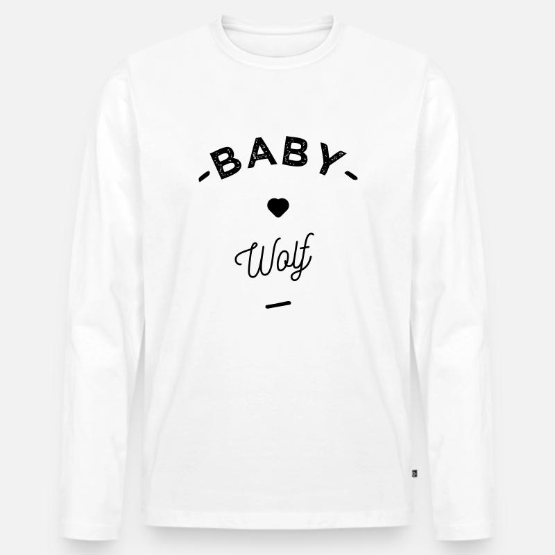 Baby wolf- - Männer Premium Bio Langarmshirt - Weiß